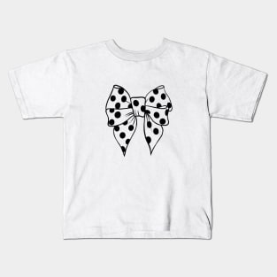 Polka Dot Bow Ribbon Lineart Kids T-Shirt